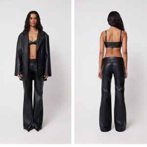 KHY Faux Leather Low Rise Foldover Pant size small